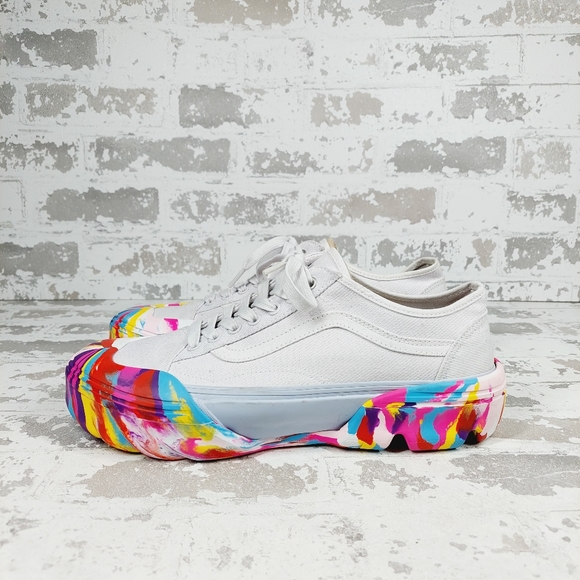 Vans Shoes - New Vans Women Old Skool Tapered Modular Rainbow Swirl Nimbus Cloud Sneaker K814